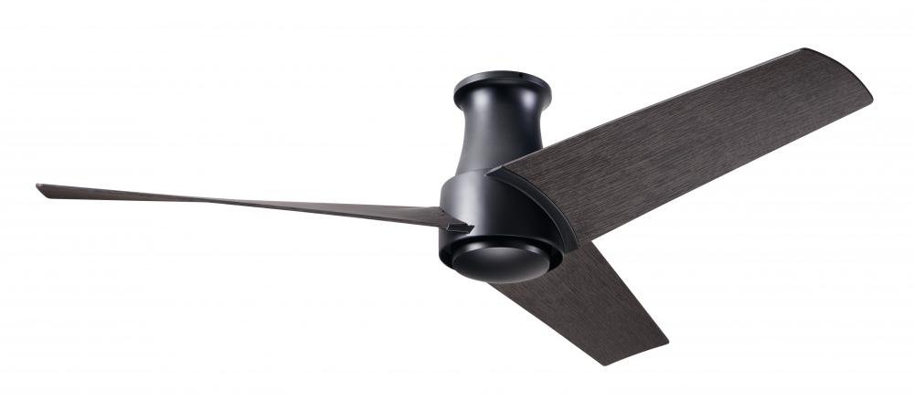 Ambit Flush DC Fan- Matte Black Finish; 56" Ebony Blades; No Light; Remote Control