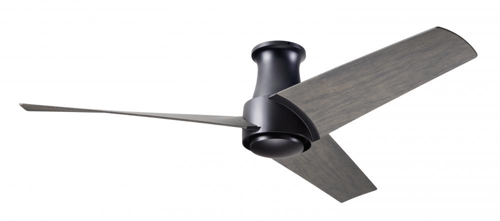 Ambit Flush DC Fan- Matte Black Finish; 56" Graywash Blades; No Light; Wall/Remote Combo Control