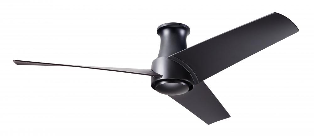 Ambit Flush DC Fan- Matte Black Finish; 56" Matte Black Blades; No Light