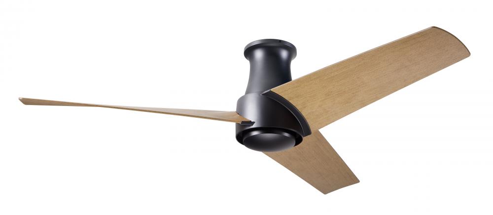 Ambit Flush DC Fan- Matte Black Finish; 56" Maple Blades; No Light; Wall/Remote Combo Control