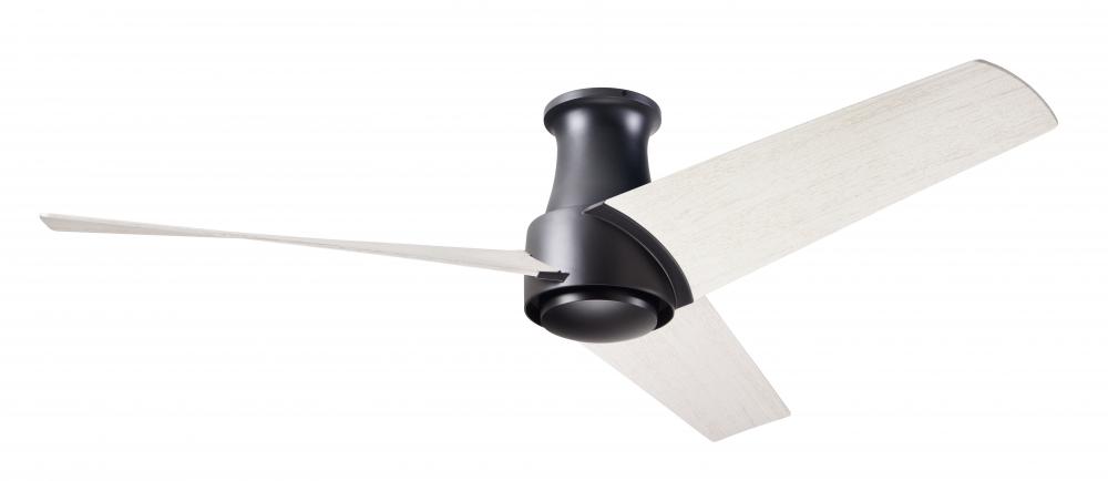 Ambit Flush DC Fan- Matte Black Finish; 56" Whitewash Blades; No Light; Wall/Remote Combo Contro