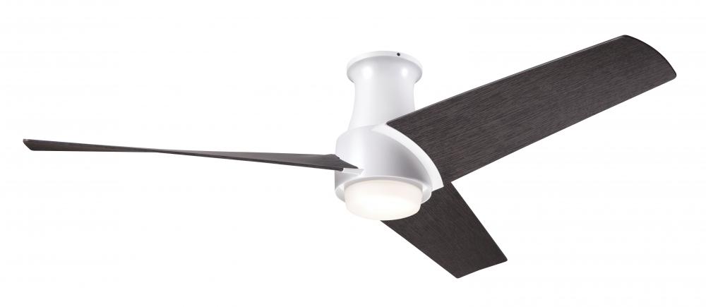 Ambit Flush DC Fan- Matte White Finish; 56" Ebony Blades; 17W LED (Matte White Trim)