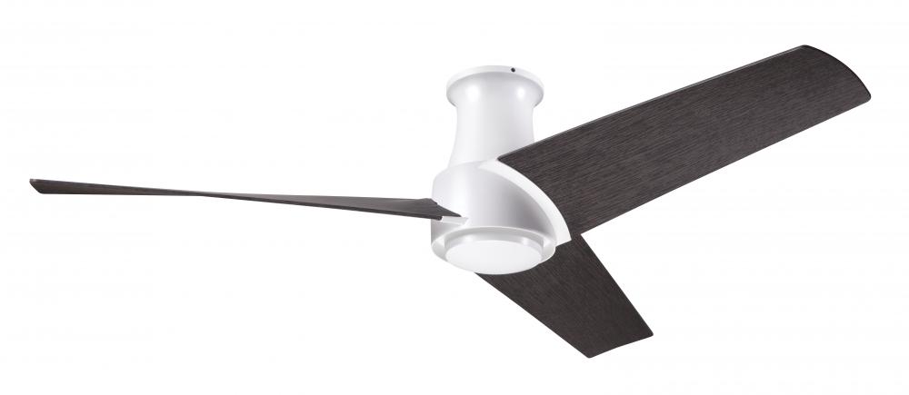 Ambit Flush DC Fan- Matte White Finish; 56" Ebony Blades; No Light; Remote Control