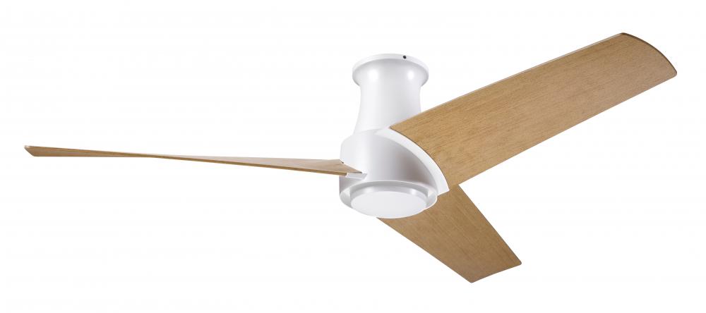 Ambit Flush DC Fan- Matte White Finish; 56" Maple Blades; No Light; Wall Control