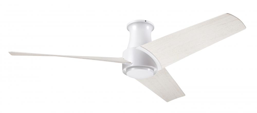 Ambit Flush DC Fan- Matte White Finish; 56" Whitewash Blades; No Light; Remote Control