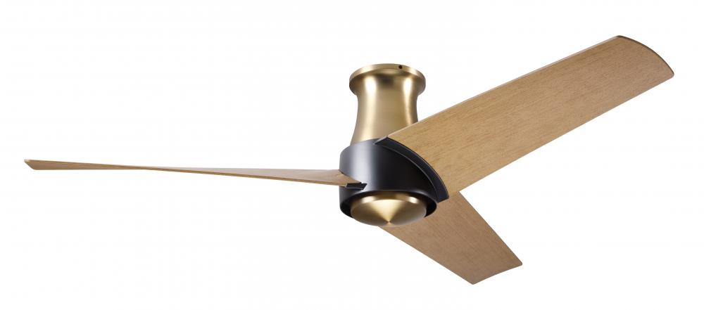 Ambit Flush DC Fan- Satin Brass/Matte Black Finish; 56" Maple Blades; No Light