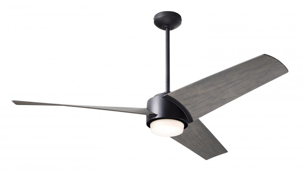 Ambit DC Fan- Matte Black Finish; 56" Graywash Blades; 17W LED (Matte Black Trim)