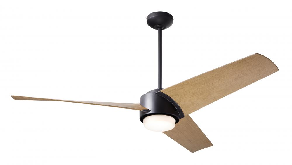 Ambit DC Fan- Matte Black Finish; 56" Maple Blades; 17W LED (Matte Black Trim); Wall Control