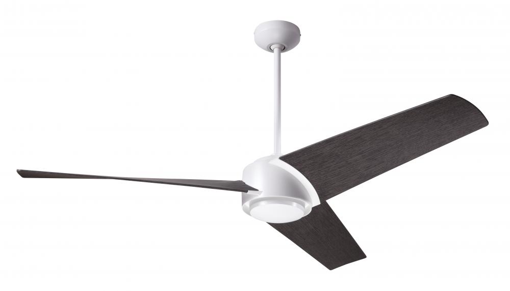 Ambit DC Fan- Matte White Finish; 56" Ebony Blades; No Light; Remote Control