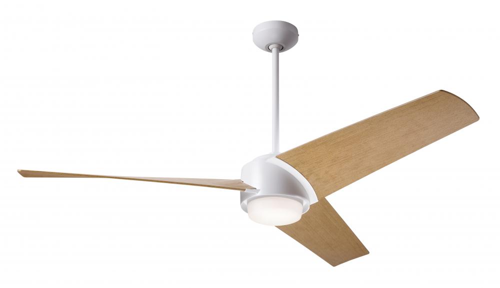 Ambit DC Fan- Matte White Finish; 56" Maple Blades; 17W LED (Matte White Trim); Wall Control