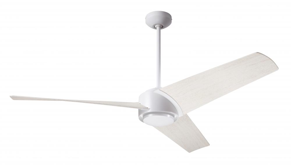 Ambit DC Fan- Matte White Finish; 56" Whitewash Blades; No Light; Wall Control