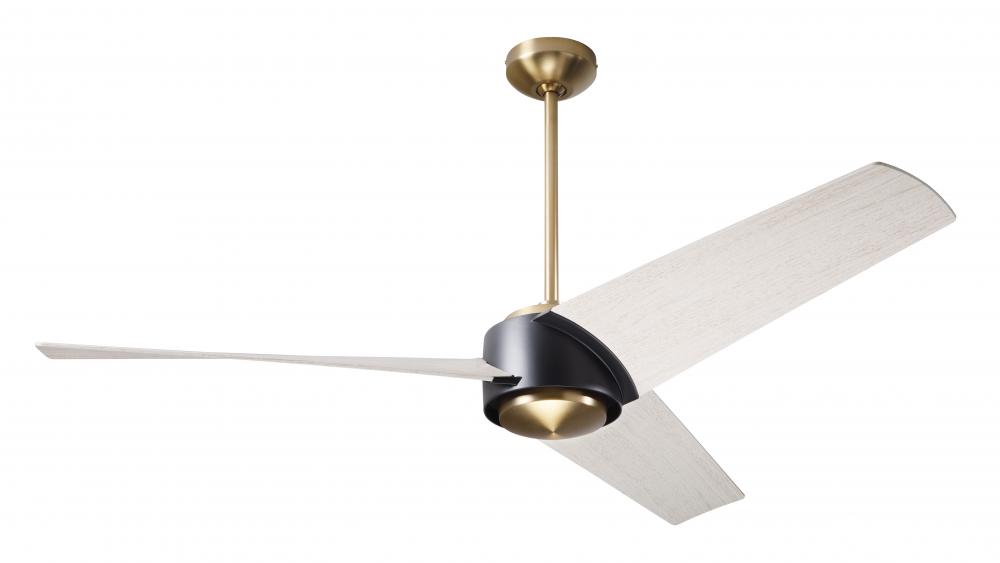 Ambit DC Fan- Satin Brass/Matte Black Finish; 56" Whitewash Blades; No Light; Remote Control