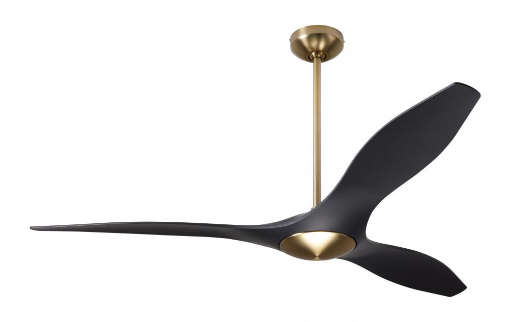 IC/Brisa DC Fan- Satin Brass/Matte Black Finish; 56" Matte Black Blades; No Light