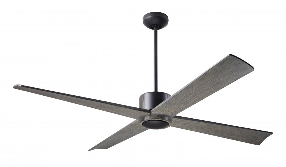 Nouveau DC Fan; Dark Bronze Finish w/ Brass; 56" Graywash Blades; No Light