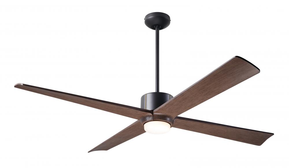 Nouveau DC Fan; Dark Bronze Finish w/ Brass; 56" Mahogany Blades; 17W LED