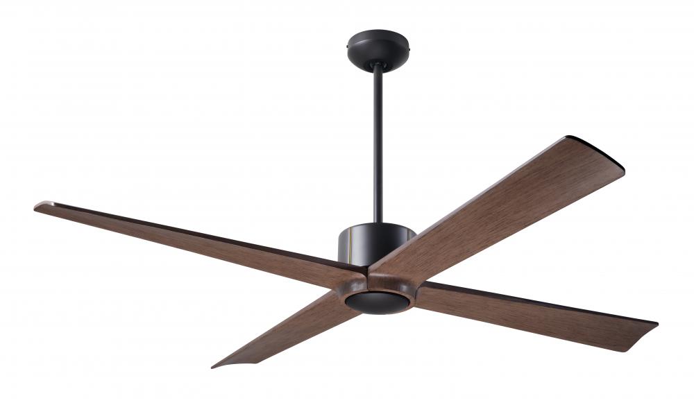 Nouveau DC Fan; Dark Bronze Finish w/ Brass; 56" Mahogany Blades; No Light