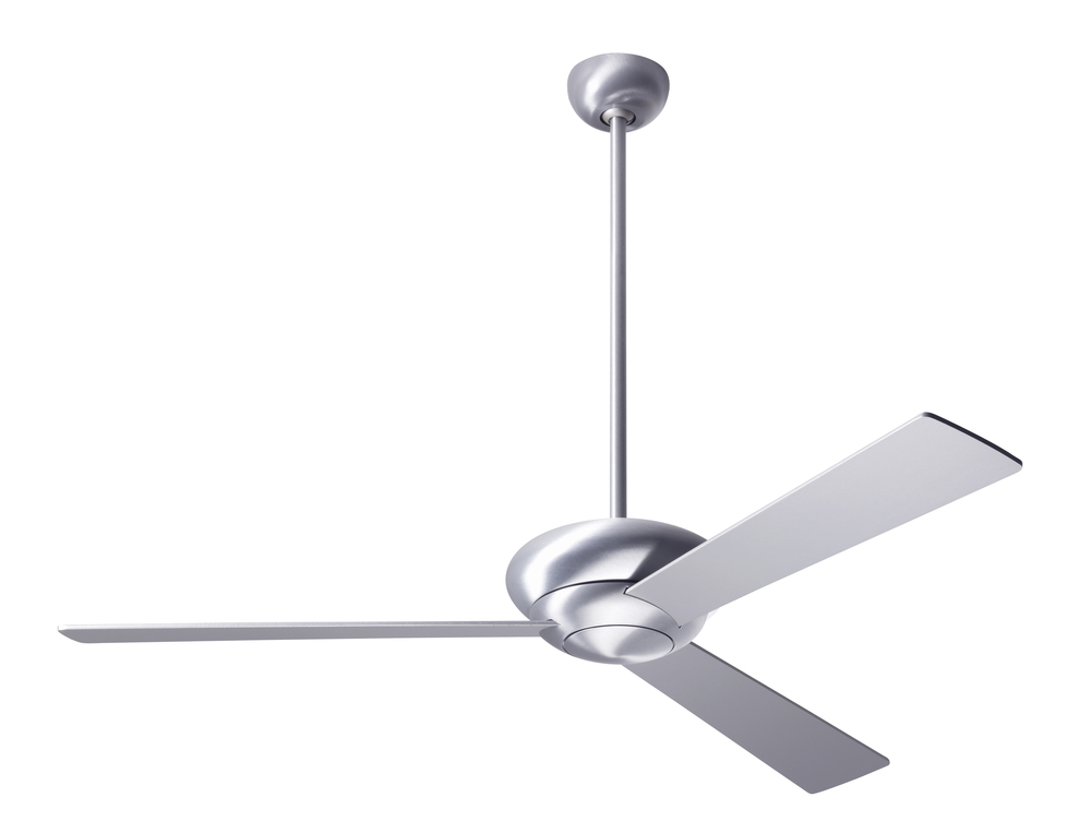 Altus Fan; Brushed Aluminum Finish; 52" White Blades; No Light; Handheld Remote Control (2-wire)