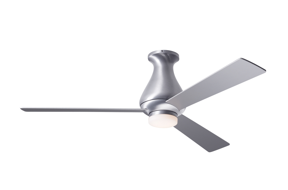 Altus Flush Fan; Brushed Aluminum Finish; 52" Aluminum Blades; 17W LED; Wall Control with Remote