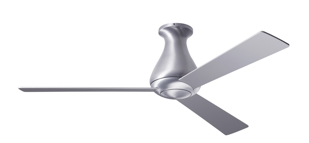 Altus Flush Fan; Brushed Aluminum Finish; 52" Aluminum Blades; No Light; Wall Control with Remot