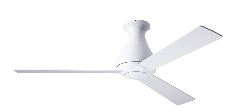 Altus Flush Fan; Gloss White Finish; 42" Aluminum Blades; No Light; Wall Control with Remote Han