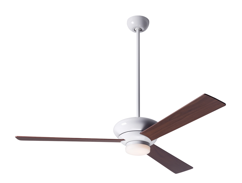 Altus Fan; Gloss White Finish; 52" Mahogany Blades; 17W LED; Handheld Remote Control (2-wire)