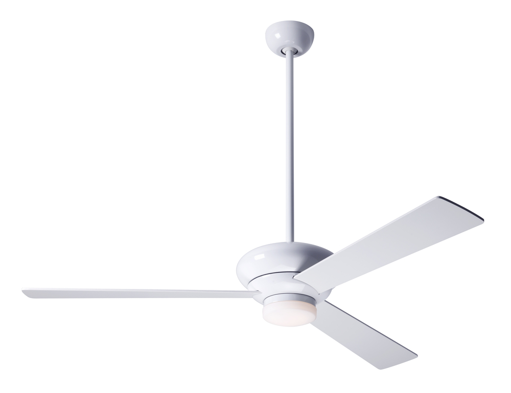 Altus Fan; Gloss White Finish; 52" Black Blades; 17W LED; Fan Speed and Light Control (2-wire)