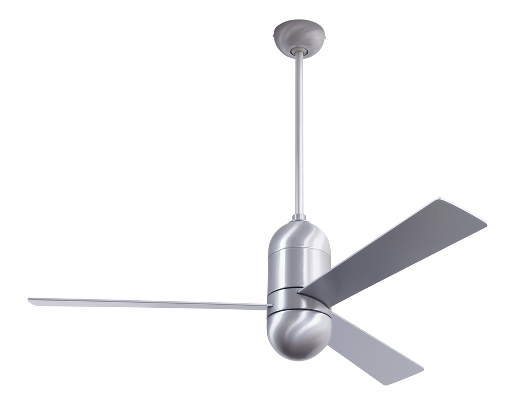 Cirrus DC Fan; Brushed Aluminum Finish; 50" White Blades; No Light; Wall/Remote Combo Control