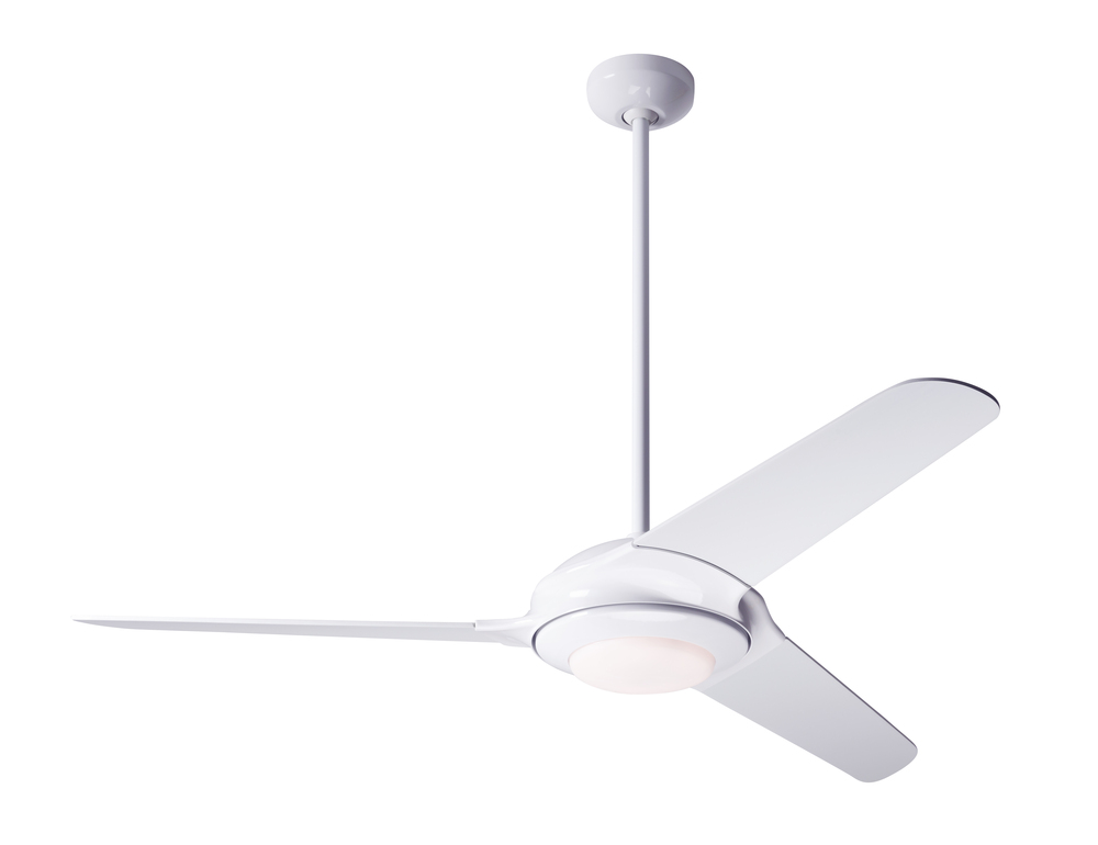 Flow Fan; Gloss White Finish; 52" White Blades; 20W LED; Fan Speed and Light Control (2-wire)