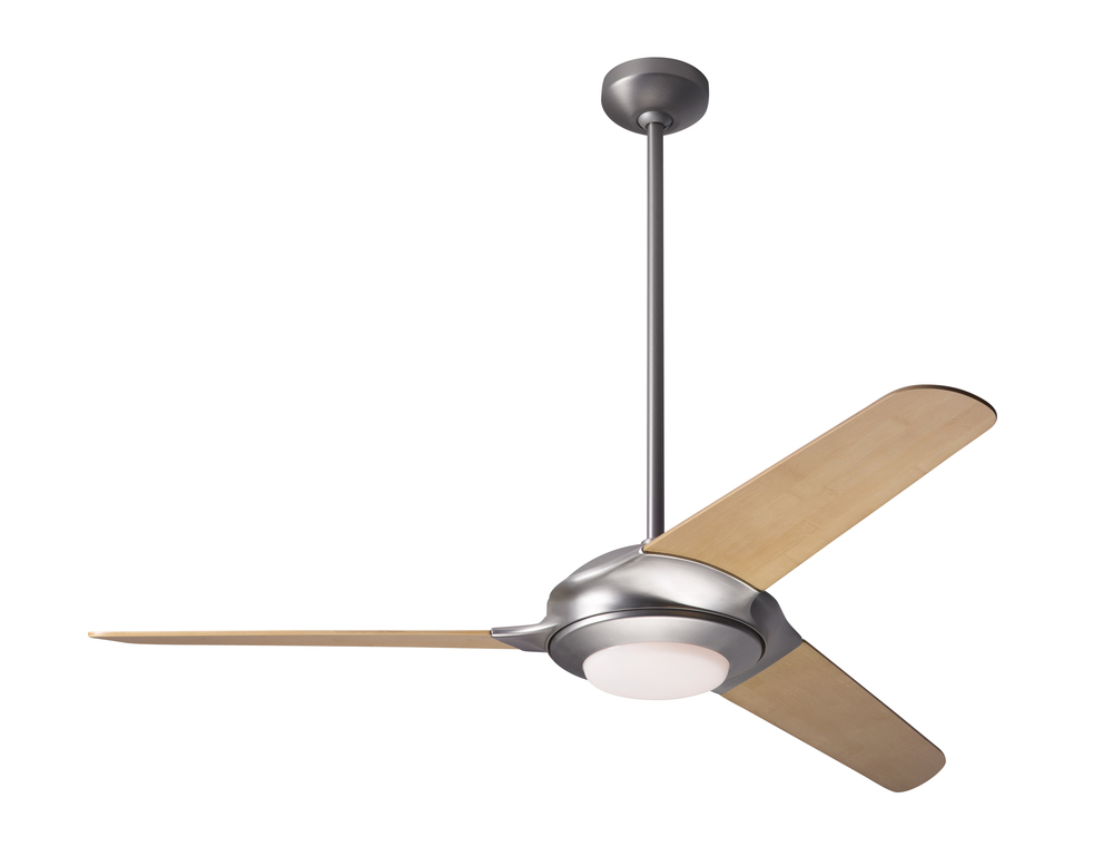 Flow Fan; Matte Nickel Finish; 52" Bamboo Blades; 20W LED; Fan Speed and Light Control (2-wire)