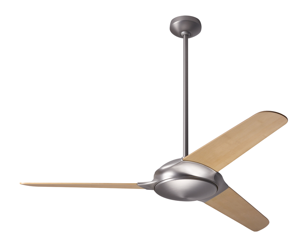 Flow Fan; Matte Nickel Finish; 52" Bamboo Blades; No Light; Wall Control with Remote Handset (2-