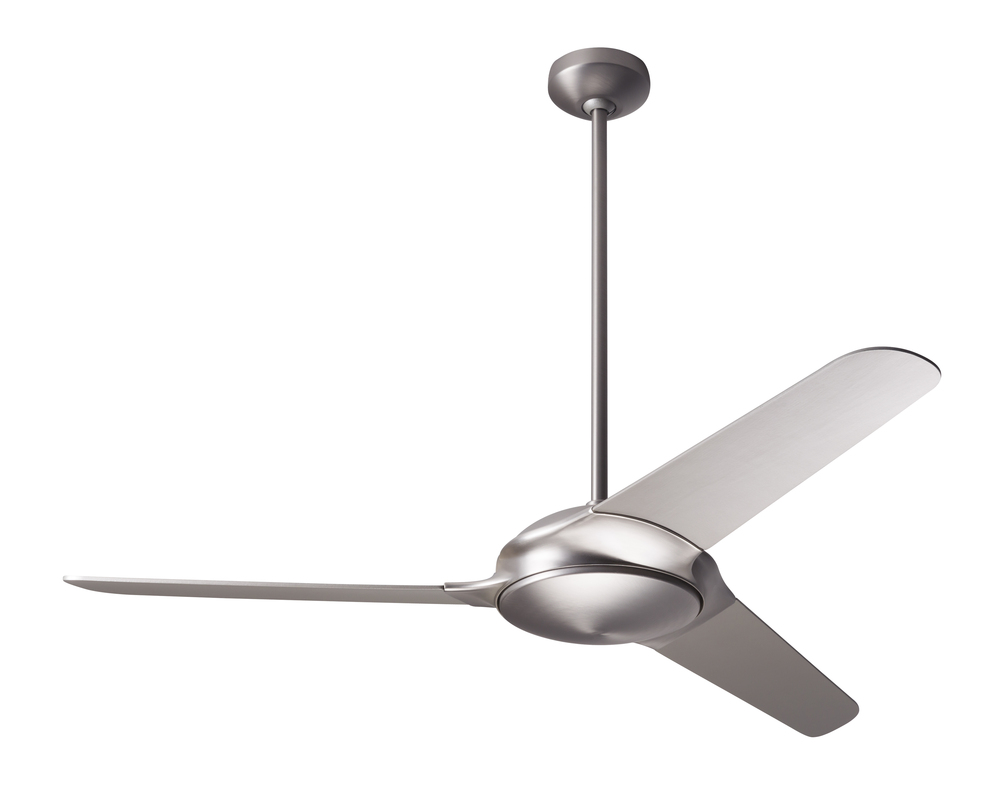 Flow Fan; Matte Nickel Finish; 52" Nickel Blades; No Light; Fan Speed and Light Control (2-wire)