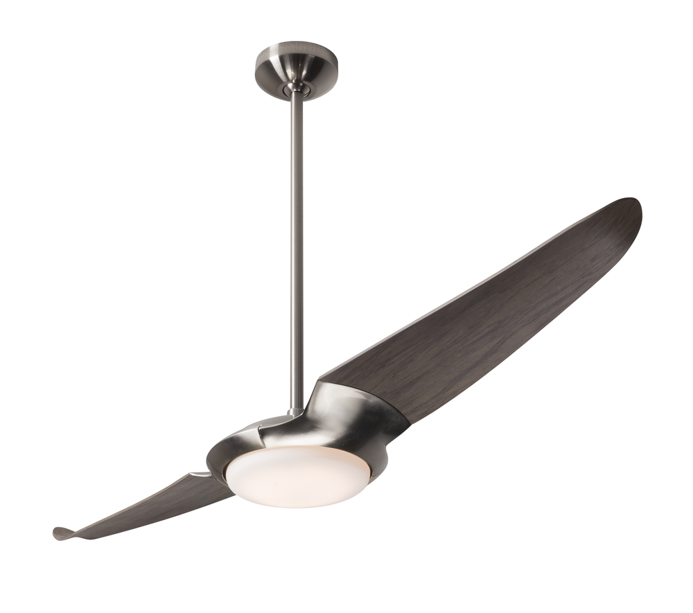 IC/Air (2 Blade ) Fan; Bright Nickel Finish; 56" Graywash Blades; 20W LED; Remote Control