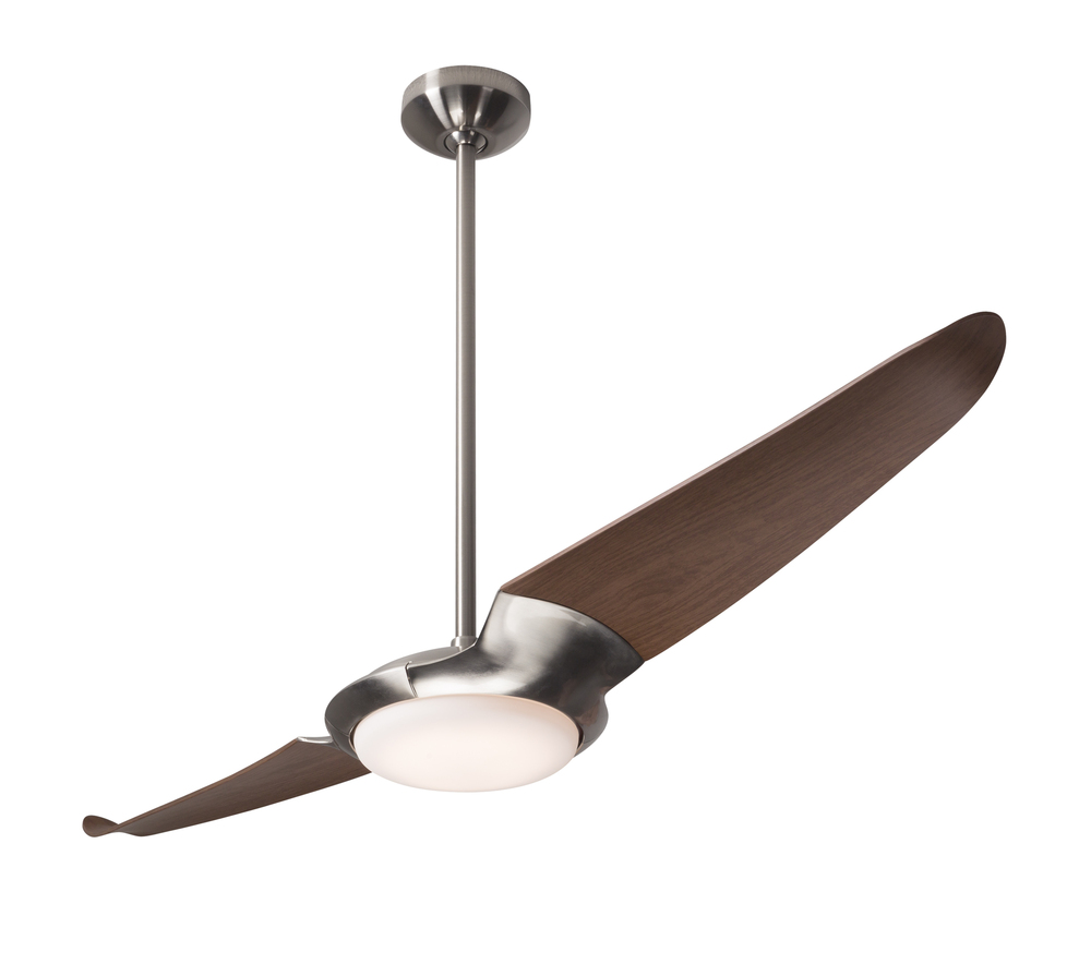 IC/Air (2 Blade ) Fan; Bright Nickel Finish; 56" Mahogany Blades; 20W LED; Wall Control