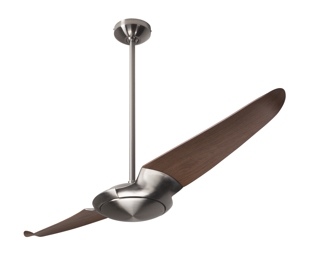 IC/Air (2 Blade ) Fan; Bright Nickel Finish; 56" Mahogany Blades; No Light; Wall Control