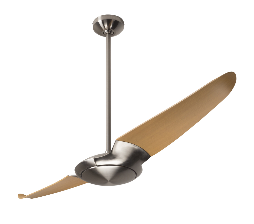 IC/Air (2 Blade ) Fan; Bright Nickel Finish; 56" Maple Blades; No Light; Wall Control