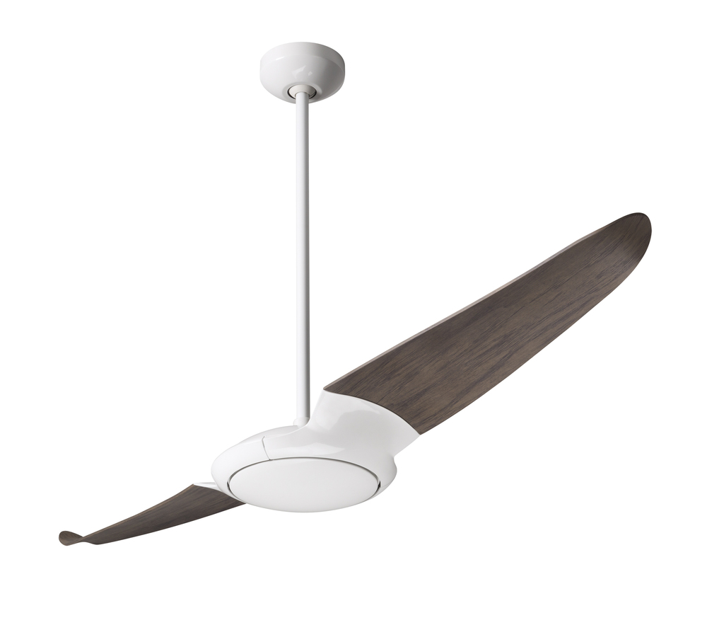 IC/Air (2 Blade ) Fan; Gloss White Finish; 56" Graywash Blades; No Light; Remote Control