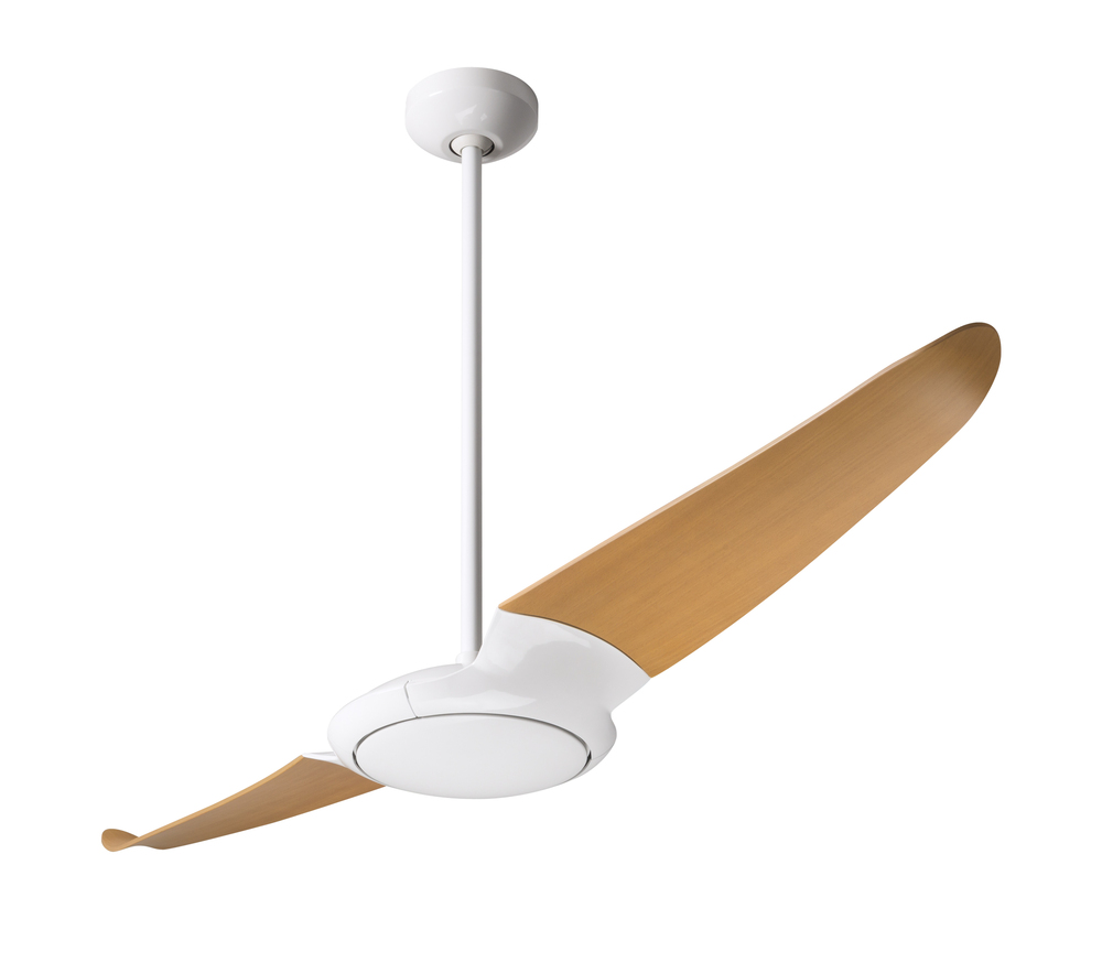 IC/Air (2 Blade ) Fan; Gloss White Finish; 56" Maple Blades; No Light; Remote Control