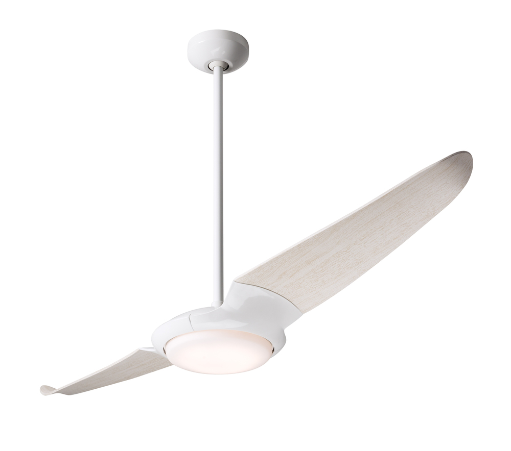 IC/Air (2 Blade ) Fan; Gloss White Finish; 56" Whitewash Blades; 20W LED; Wall Control