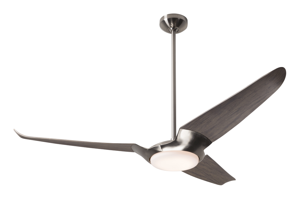 IC/Air (3 Blade ) Fan; Bright Nickel Finish; 56" Graywash Blades; 20W LED; Wall Control