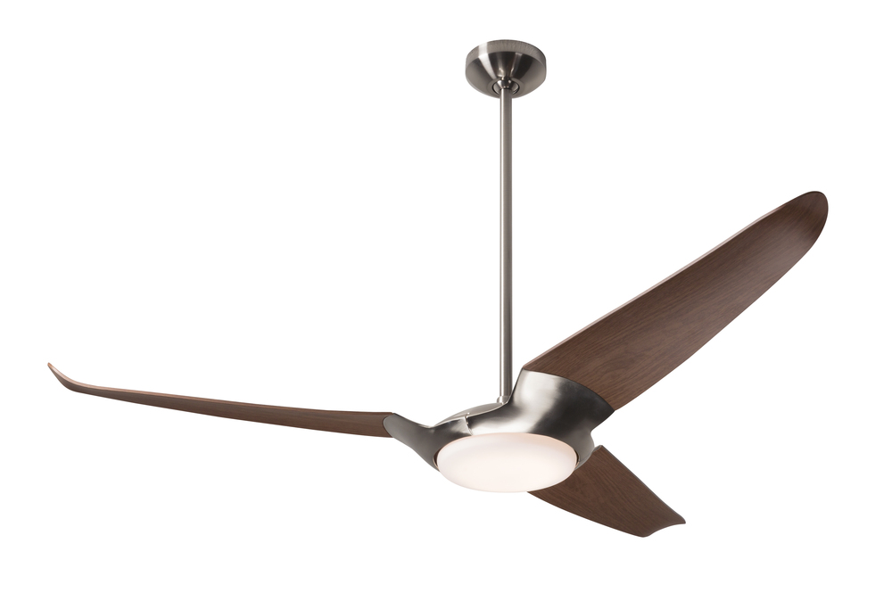 IC/Air (3 Blade ) Fan; Bright Nickel Finish; 56" Mahogany Blades; 20W LED; Wall Control