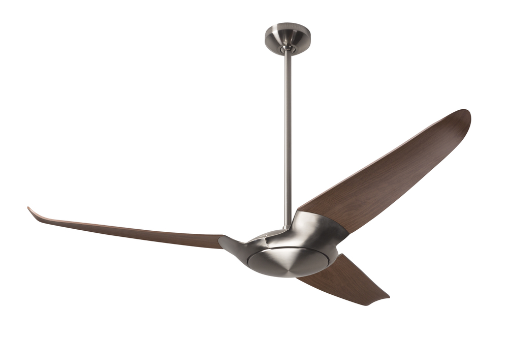 IC/Air (3 Blade ) Fan; Bright Nickel Finish; 56" Mahogany Blades; No Light; Wall Control