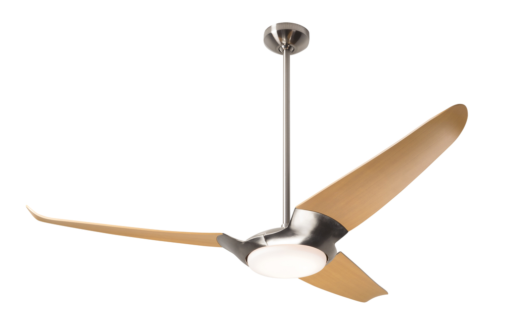 IC/Air (3 Blade ) Fan; Bright Nickel Finish; 56" Maple Blades; 20W LED; Wall Control