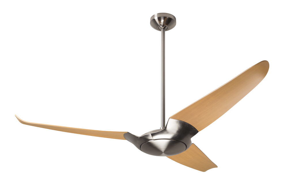 IC/Air (3 Blade ) Fan; Bright Nickel Finish; 56" Maple Blades; No Light; Remote Control