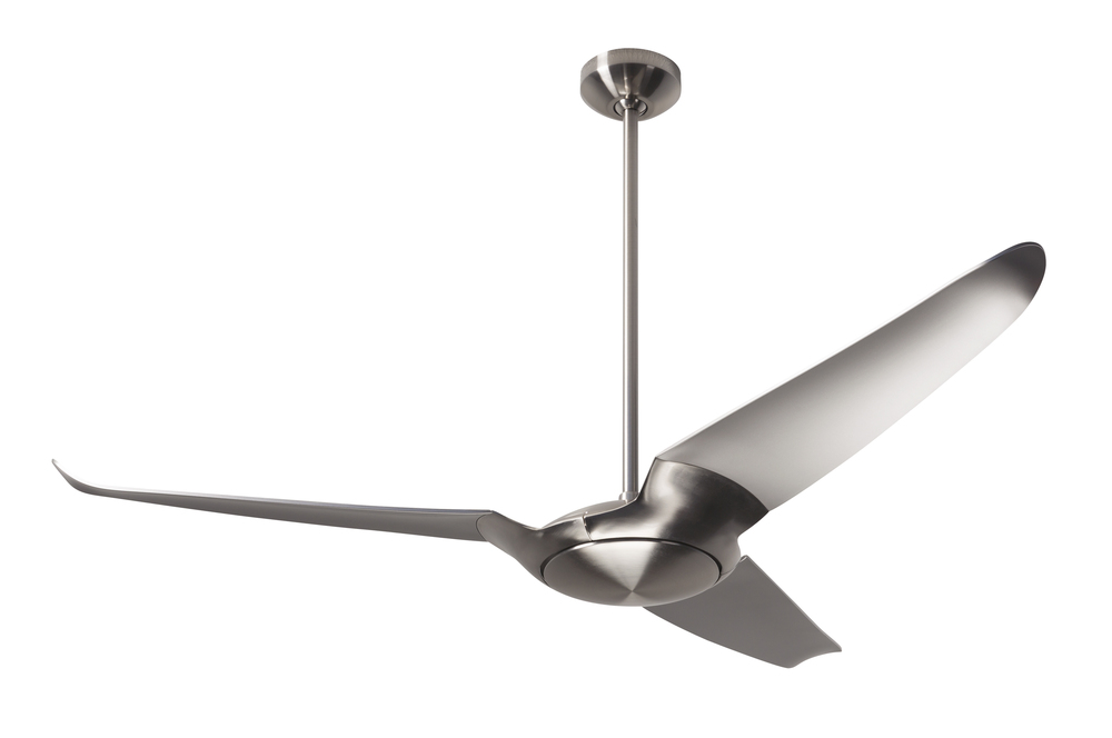 IC/Air (3 Blade ) Fan; Bright Nickel Finish; 56" Dark Blades; No Light; Remote Control