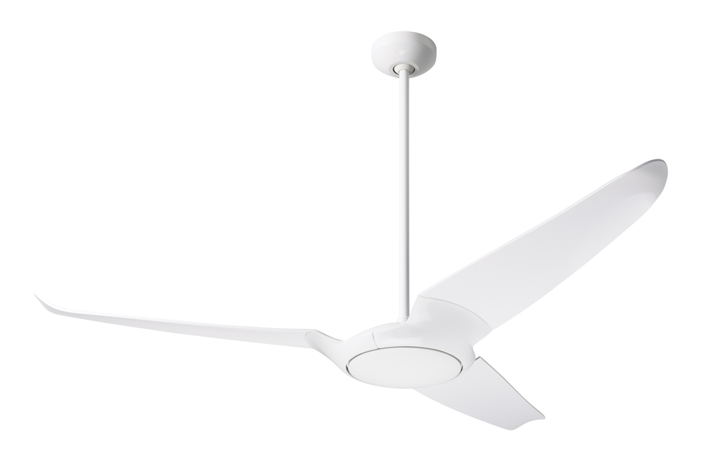 IC/Air (3 Blade ) Fan; Gloss White Finish; 56" Dark Blades; No Light; Remote Control