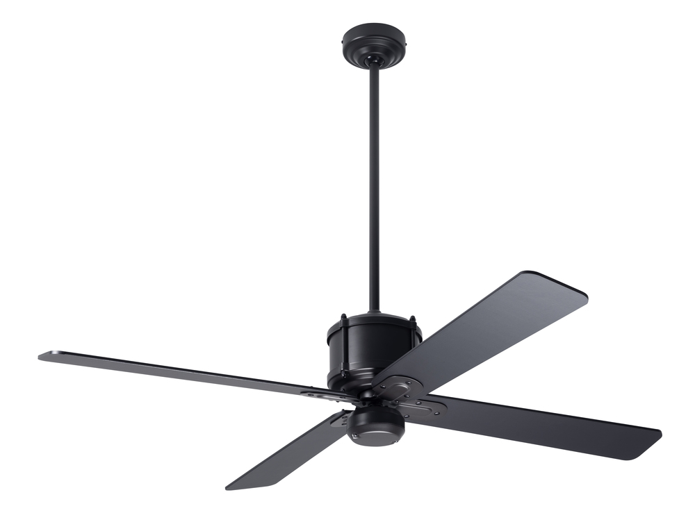 Industry DC Fan; Dark Bronze Finish; 50" Black Blades; No Light; Wall/Remote Combo Control