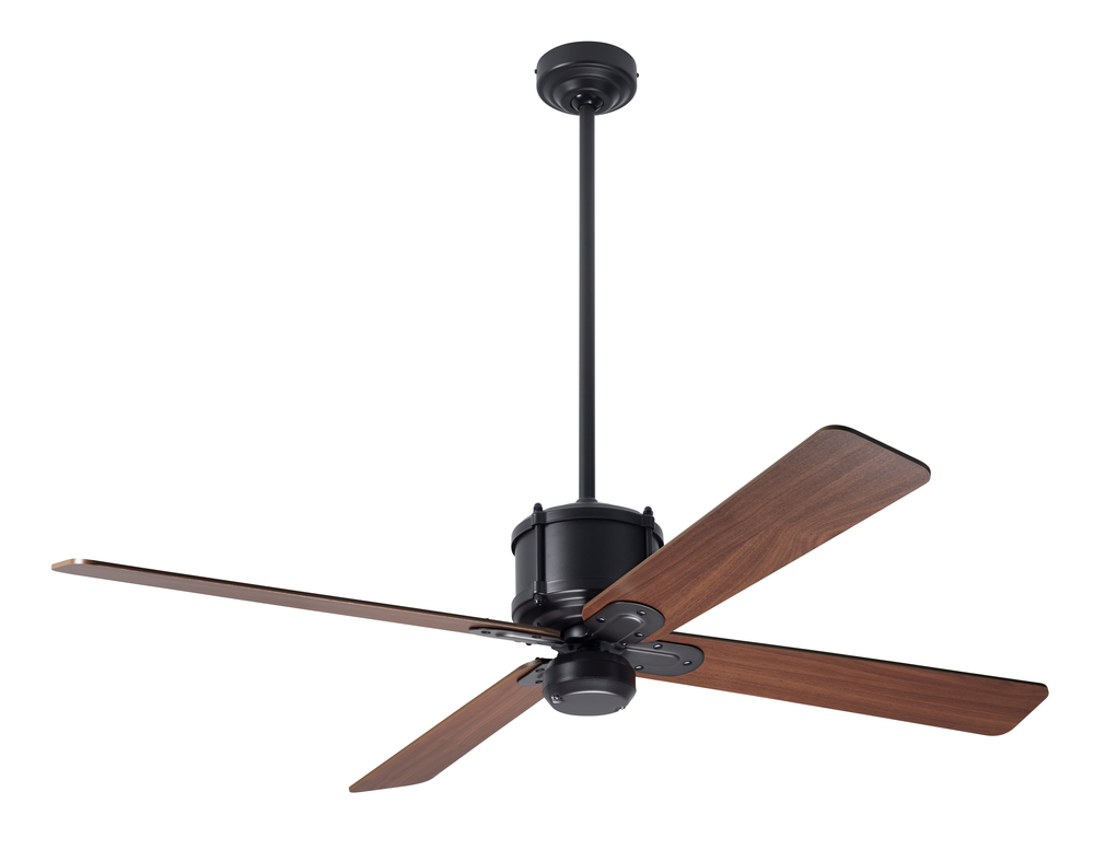 Industry DC Fan; Dark Bronze Finish; 50" Mahogany Blades; No Light; Wall/Remote Combo Control