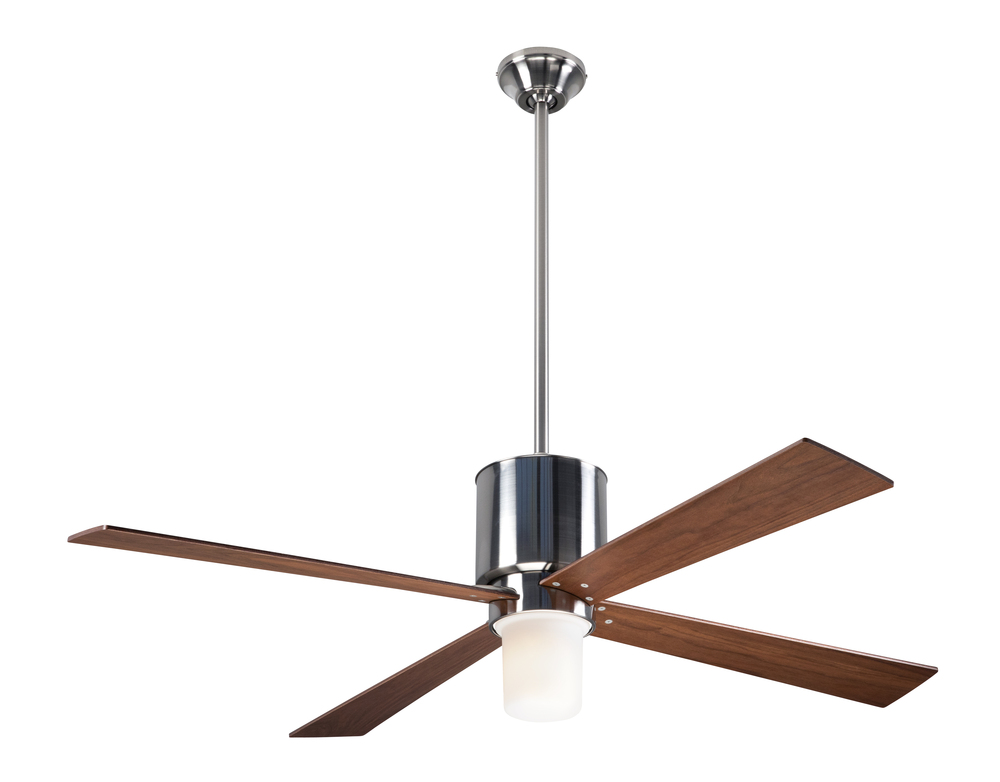 Lapa Fan; Bright Nickel Finish; 50" Mahogany Blades; 17W LED; Fan Speed and Light Control (2-wir