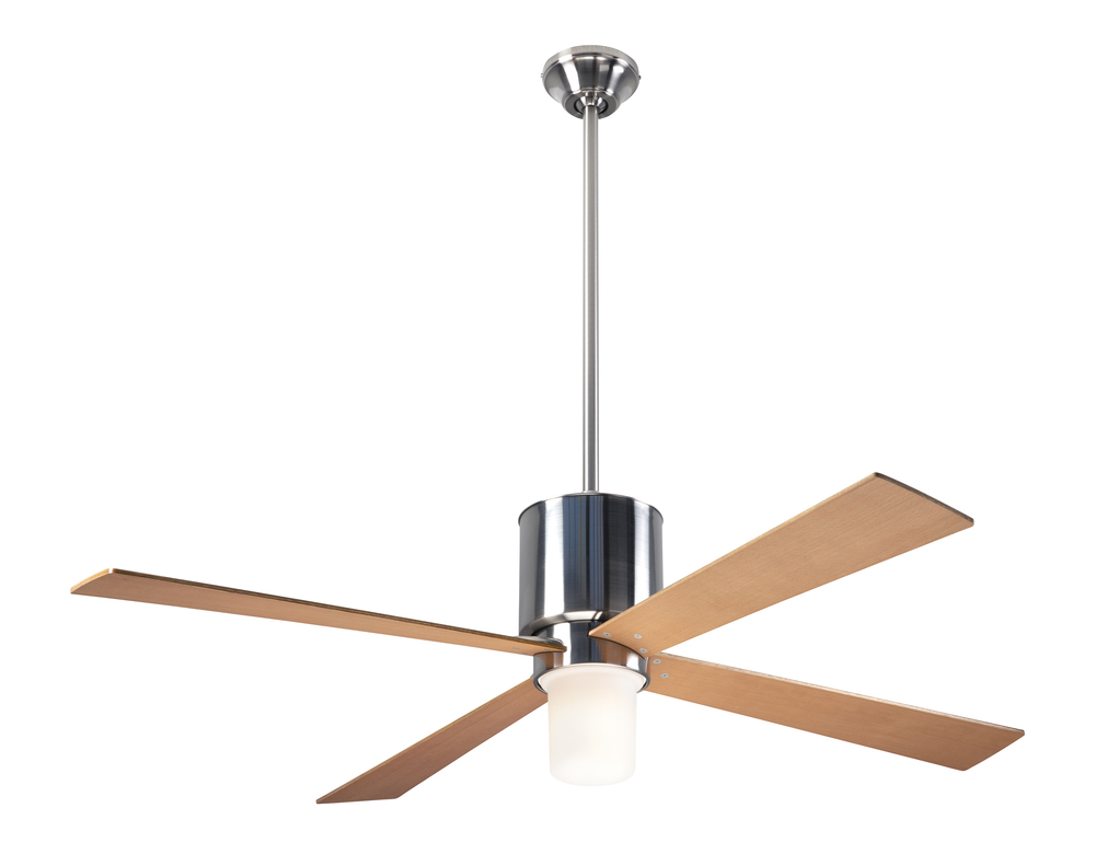 Lapa Fan; Bright Nickel Finish; 50" Maple Blades; 17W LED; Handheld Remote Control (2-wire)