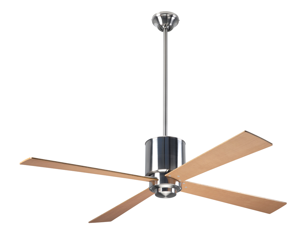 Lapa Fan; Bright Nickel Finish; 50" Maple Blades; No Light; Wall Control with Remote Handset (2-